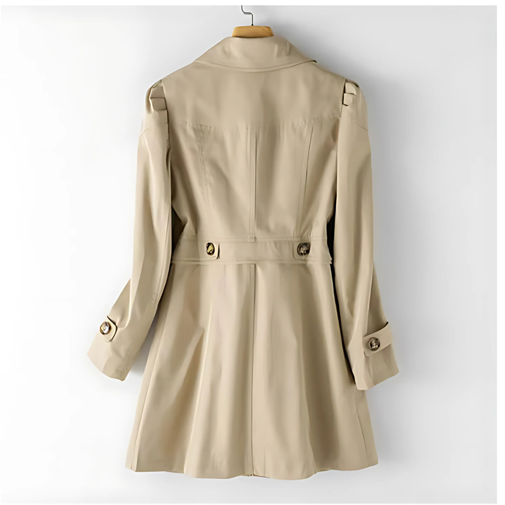 Classic Tailored Trench Coat with Button Front & Collar