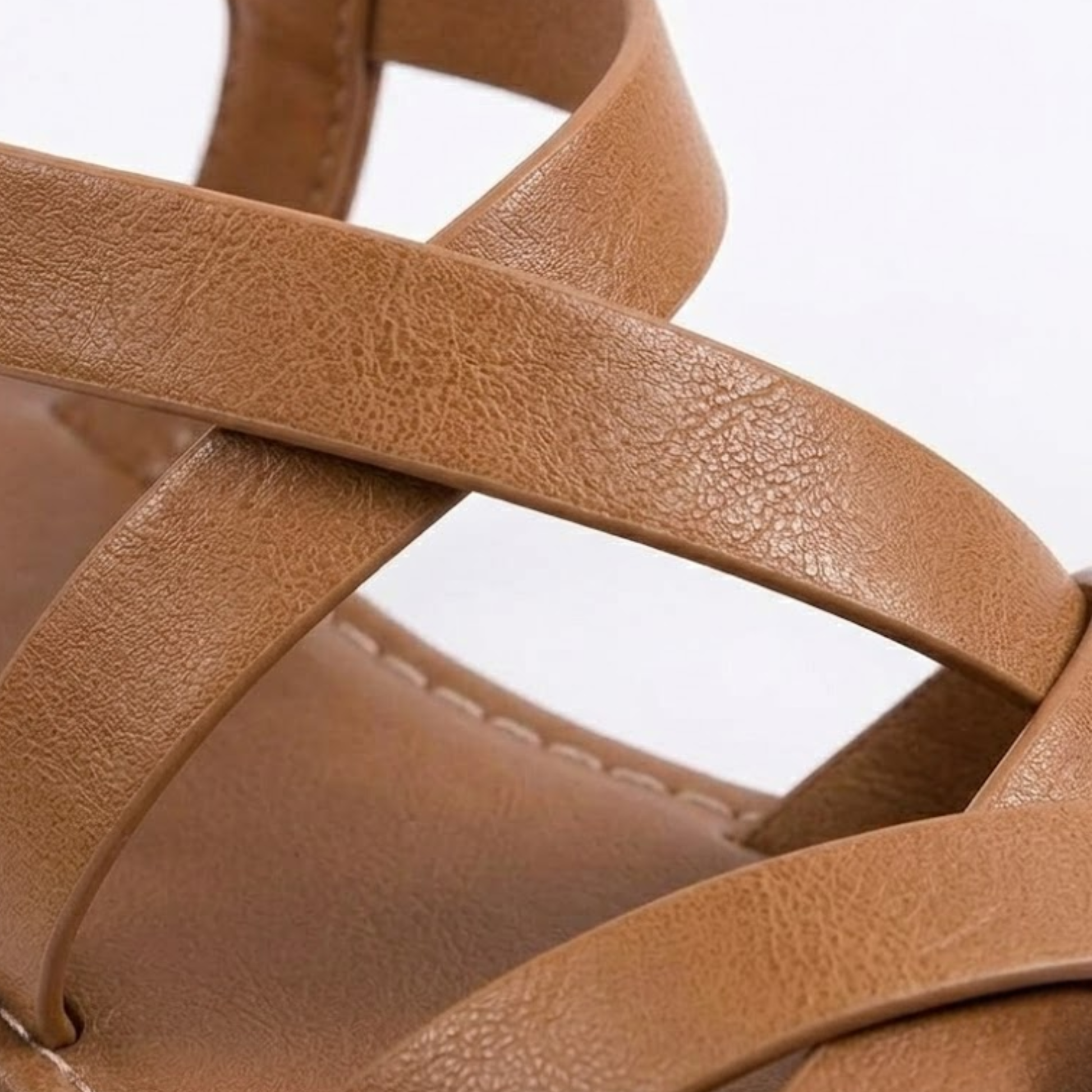 Flat Criss-Cross Strap Sandals with Ankle Buckle