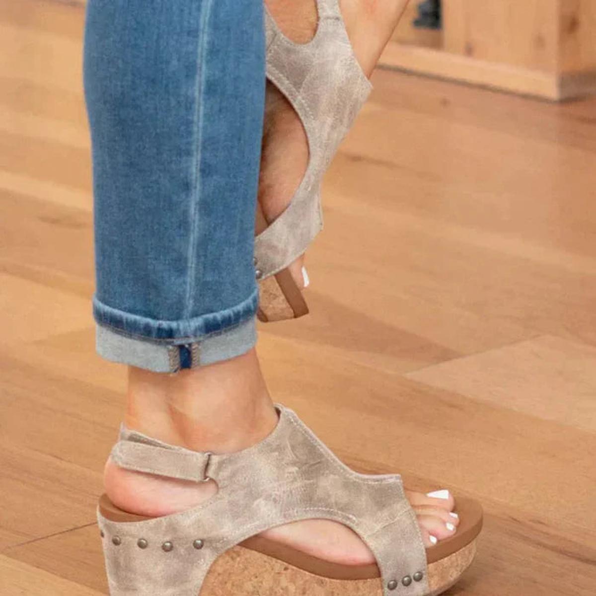 Open-Toe Slip-On Wedge Sandals for Effortless Everyday Style