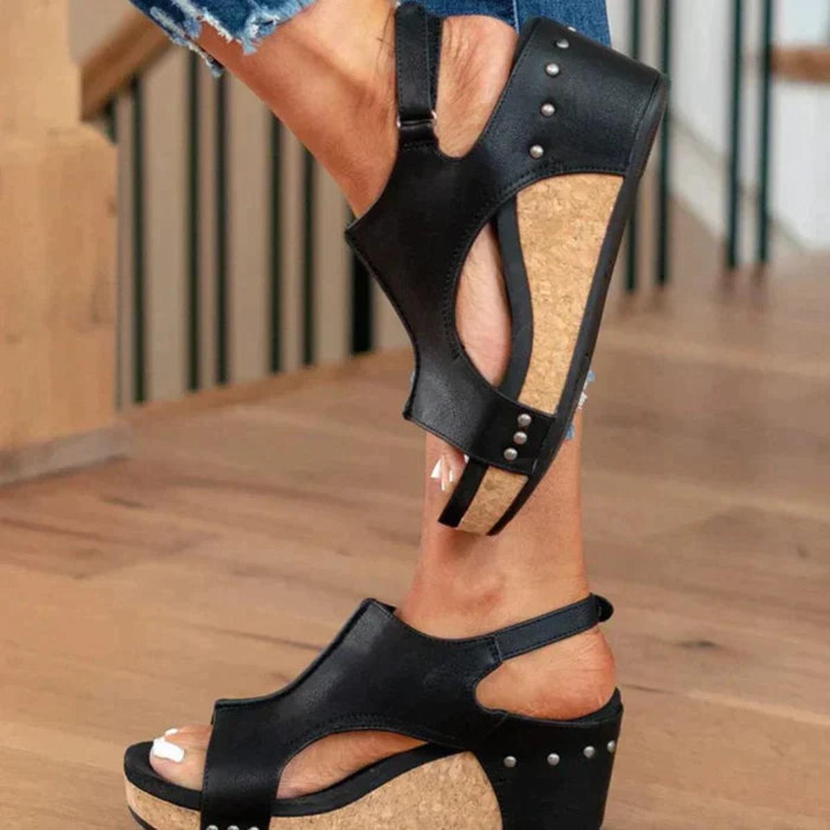Open-Toe Slip-On Wedge Sandals for Effortless Everyday Style