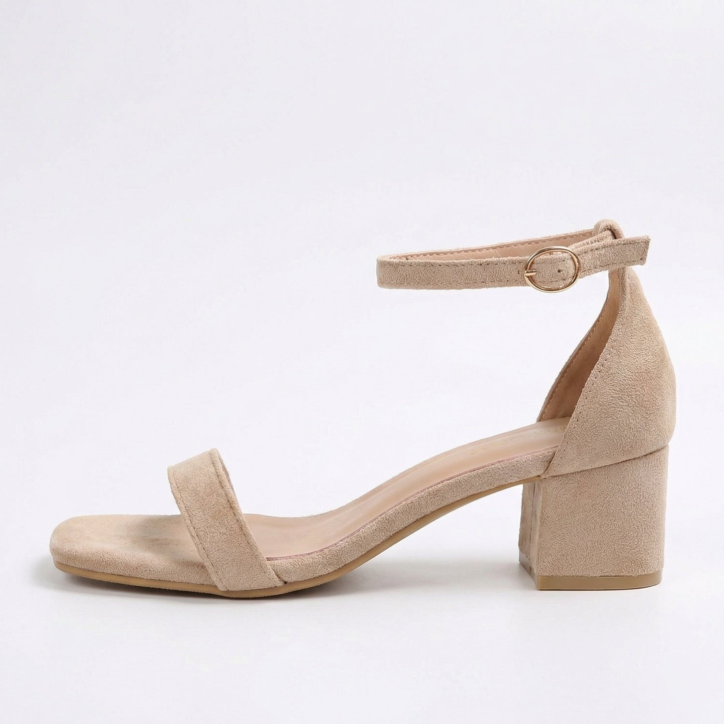 Adjustable Ankle Strap Block Heel Strappy Sandals — Aprikose