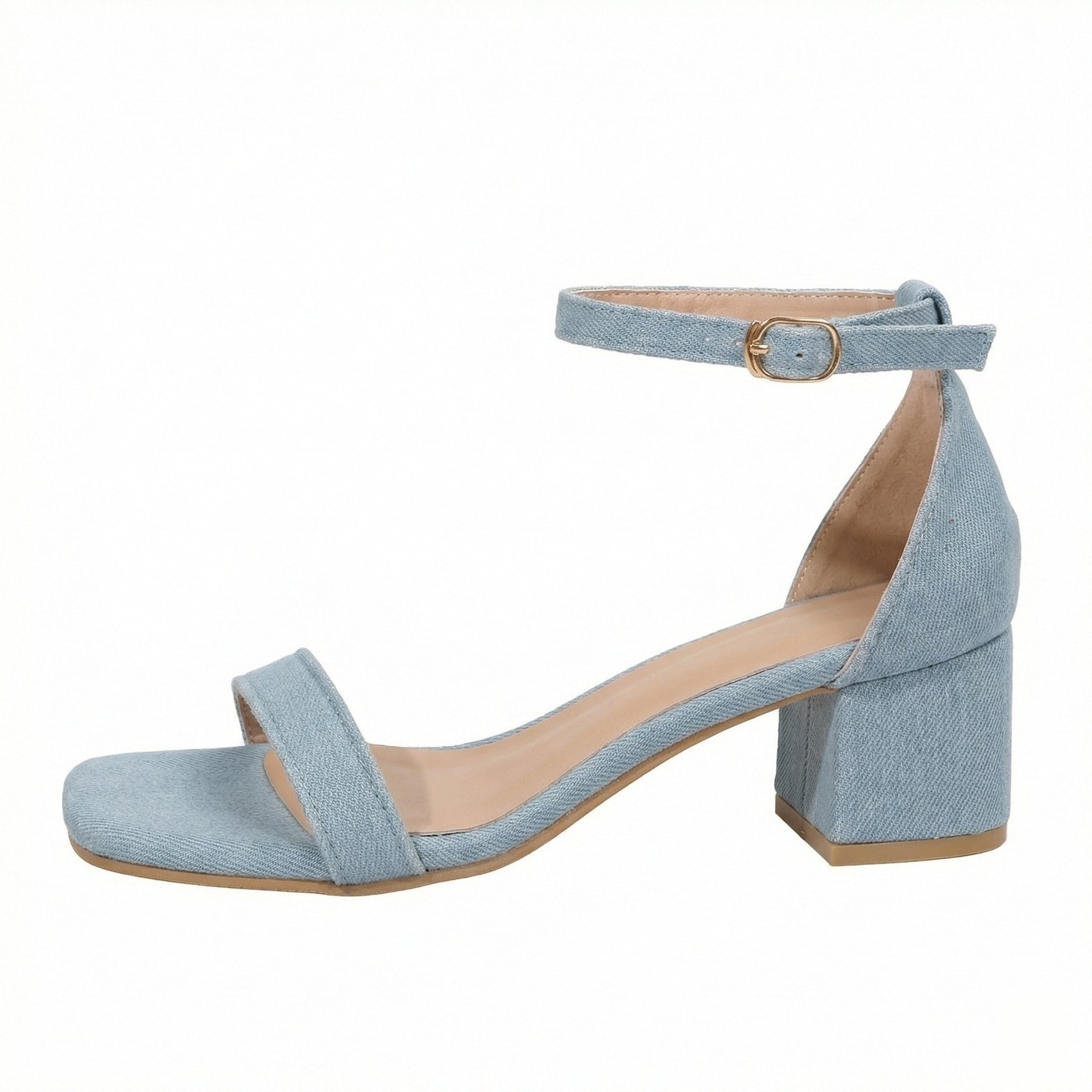 Adjustable Ankle Strap Block Heel Strappy Sandals