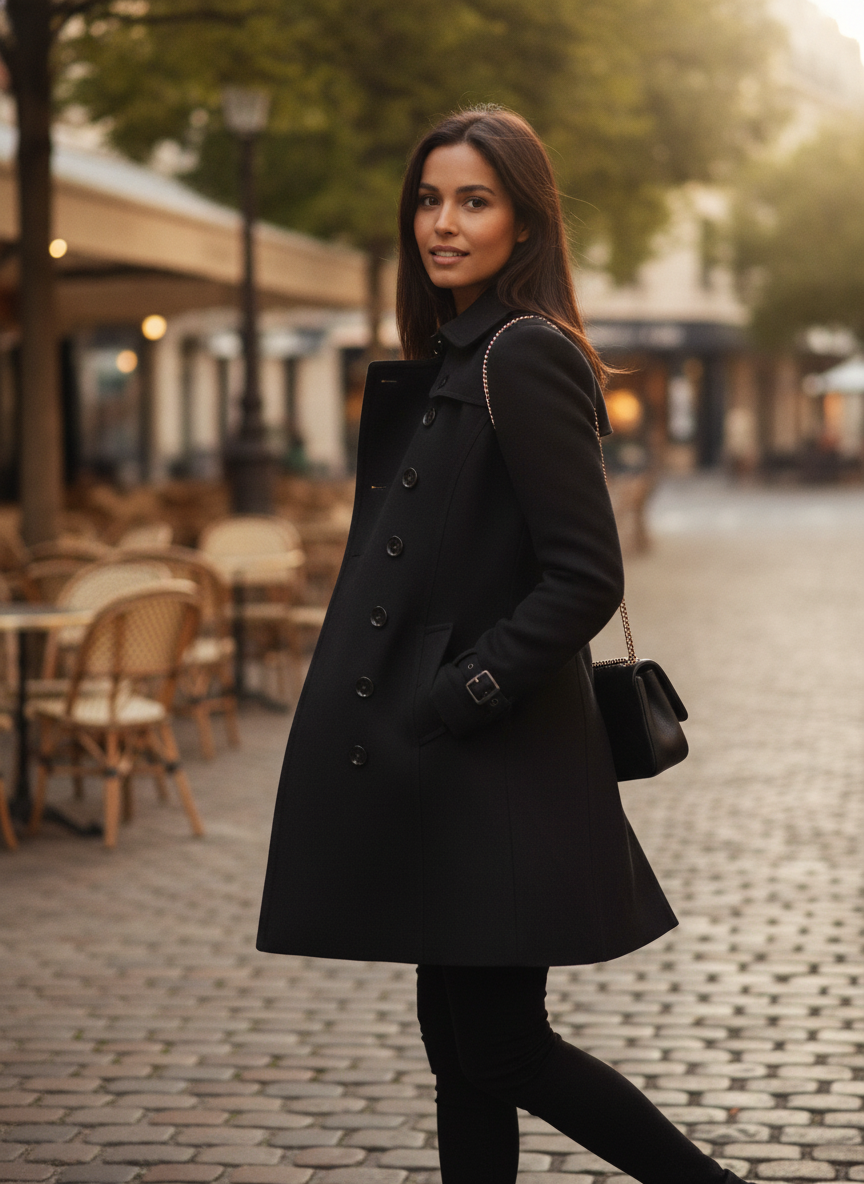 Classic Double-Breasted Trench Coat for Women