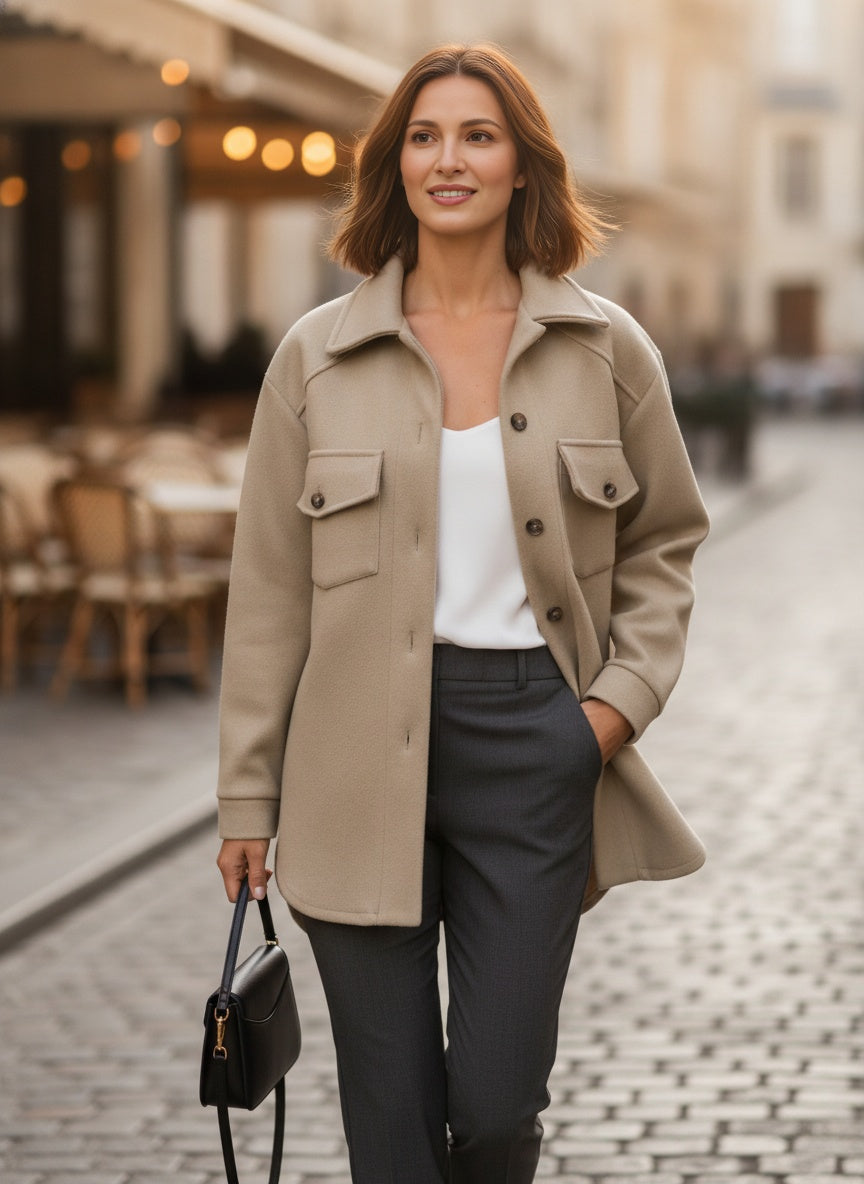 Soft Button-Front Lightweight Jacket for Everyday Comfort