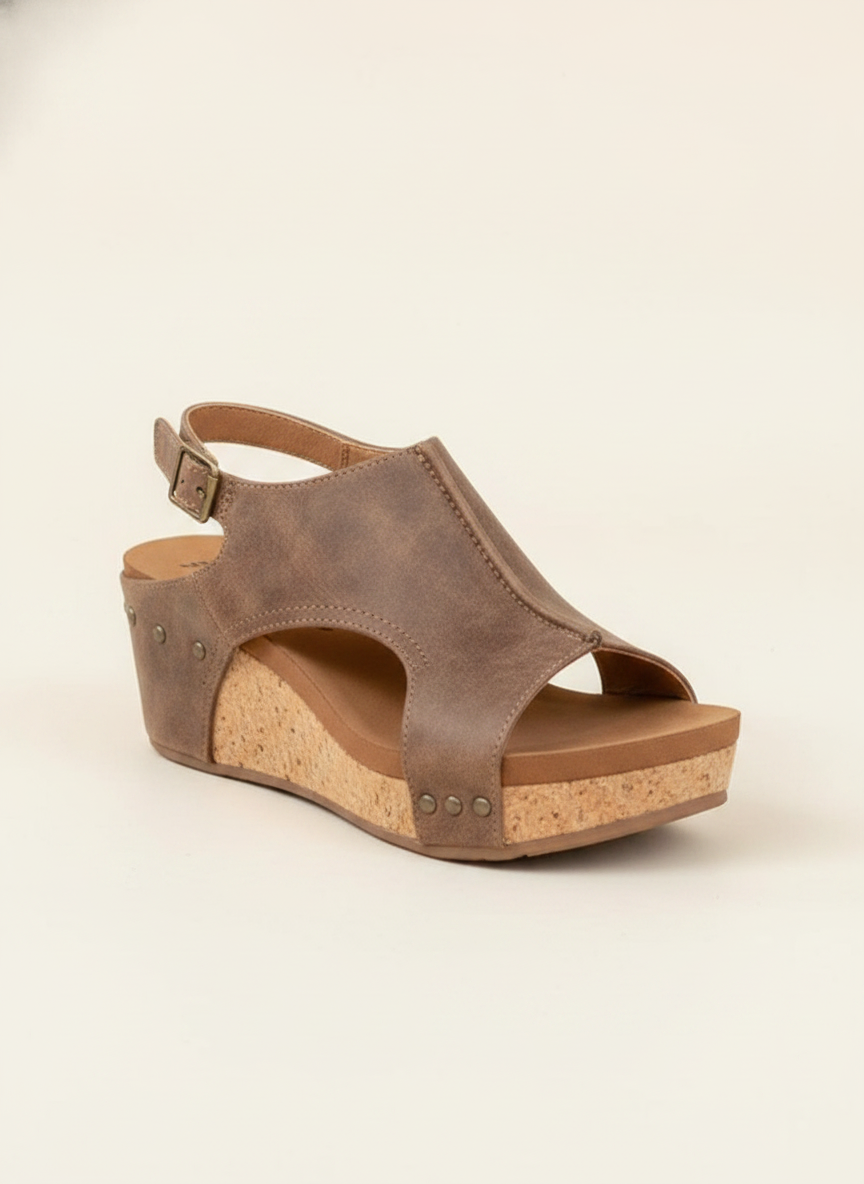 Open-Toe Slip-On Wedge Sandals for Effortless Everyday Style