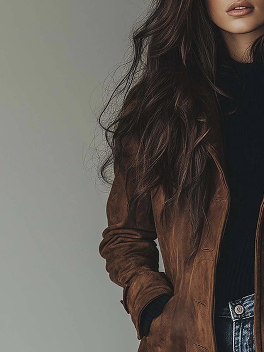 Brown Double-Breasted Trench Coat - Classic Women's Outerwear