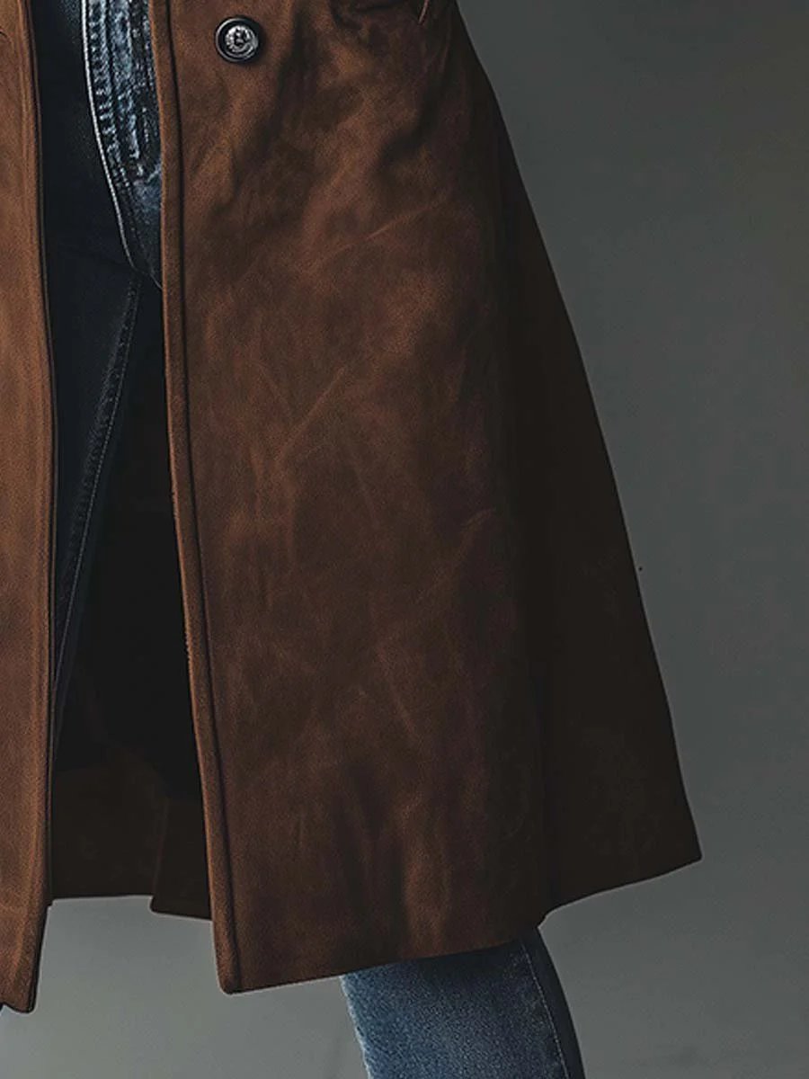 Brown Double-Breasted Trench Coat - Classic Women's Outerwear